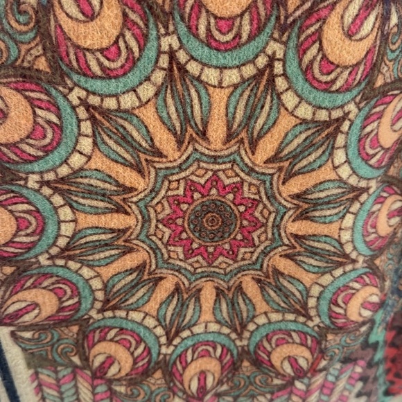 Mixed Tan Keiledescope Print Cotton & Wool Dolman Plus Size Sweater Size XXL - Picture 8 of 13